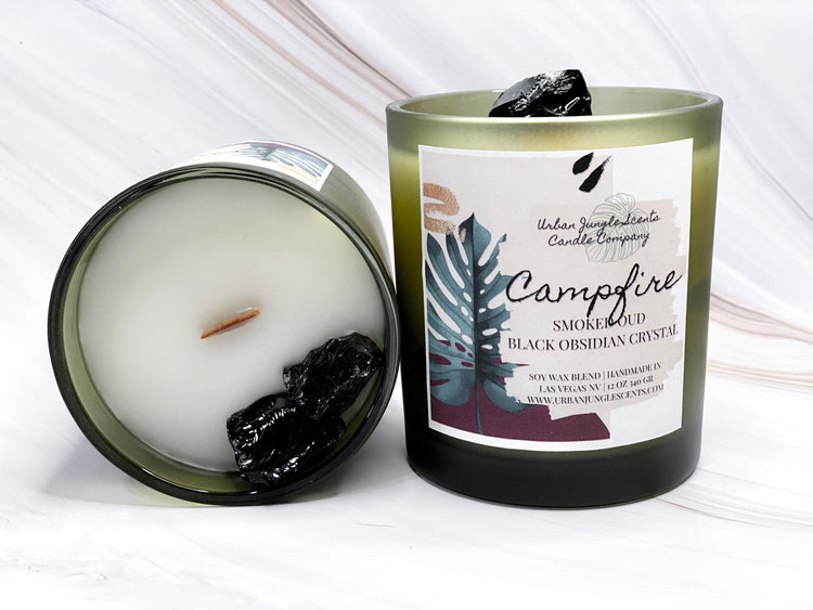 Campfire Scented Crystal Candle