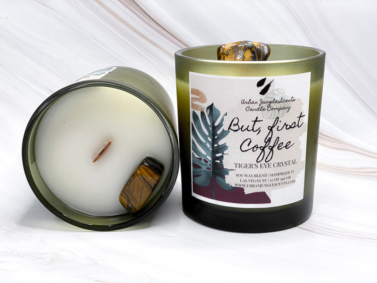 But, First Coffee Scented Crystal Candle
